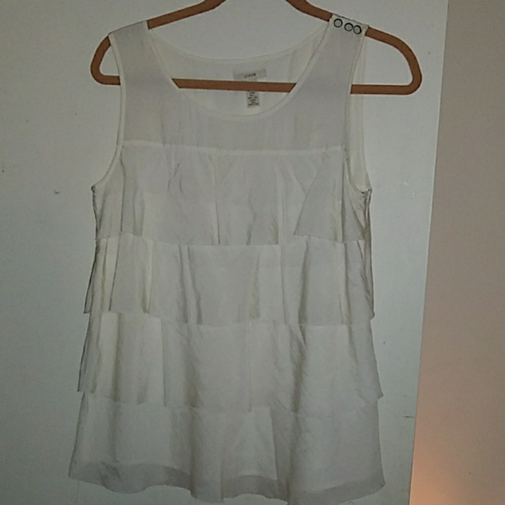 J.Crew ruffle linen silk blouse